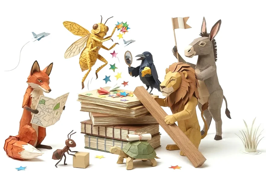 Le renard, la cigale et la fourmi, Le lion, l'âne et la tortue, collaborent en vue de créer un belle tribu !